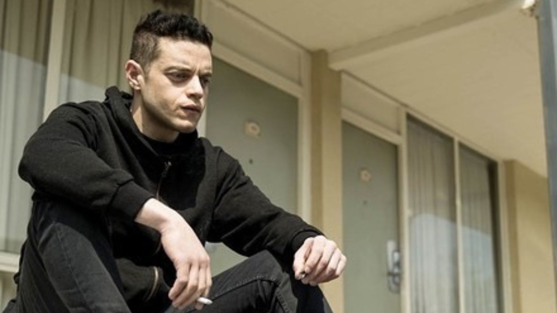 Rami Malek on Mr. Robot (image via Instagram/@whoismrrobot)