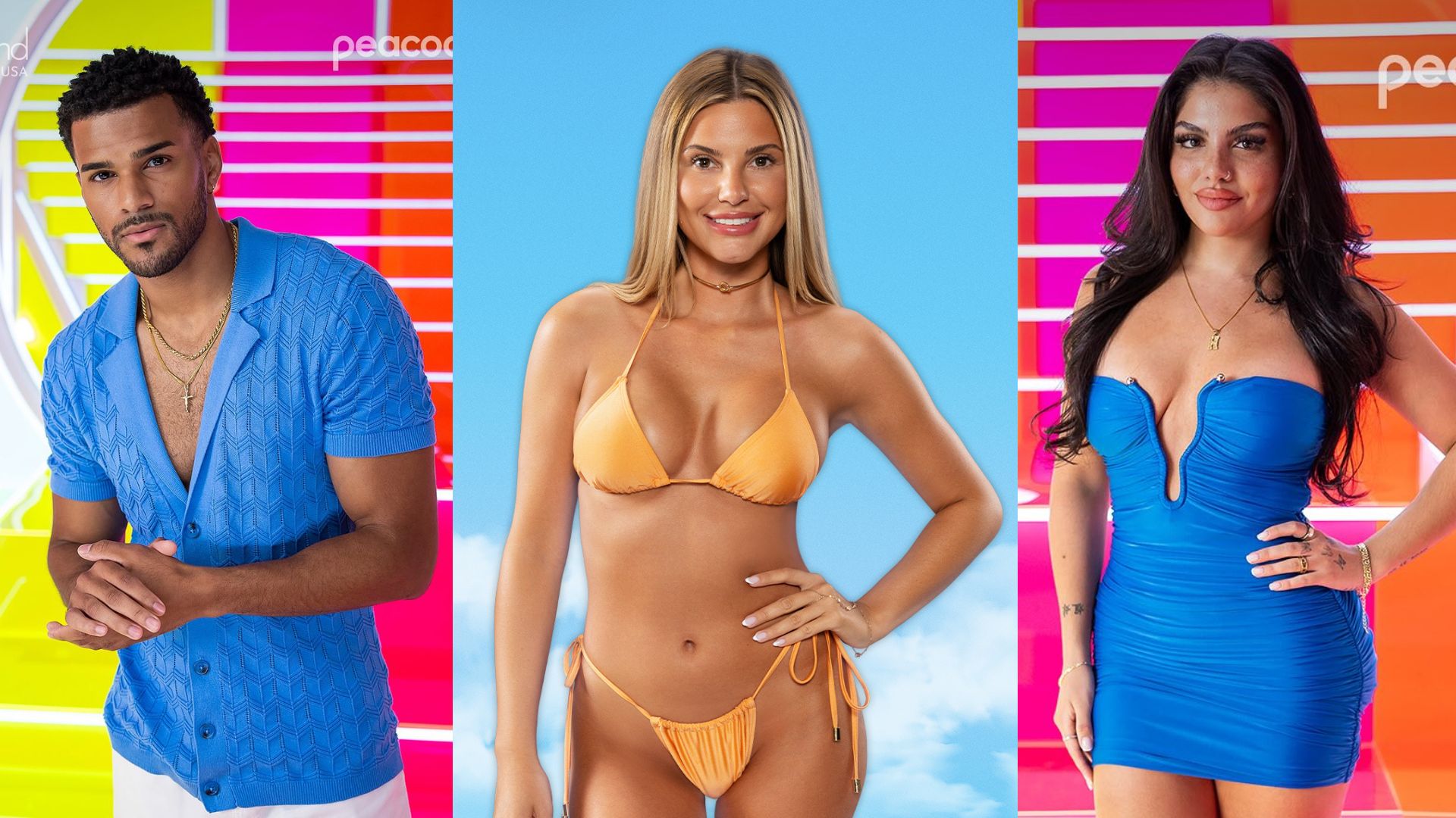 Jeremiah, Huda, and Iris from Love Island USA Season 7 | Image via Instagram/ @loveislandusa