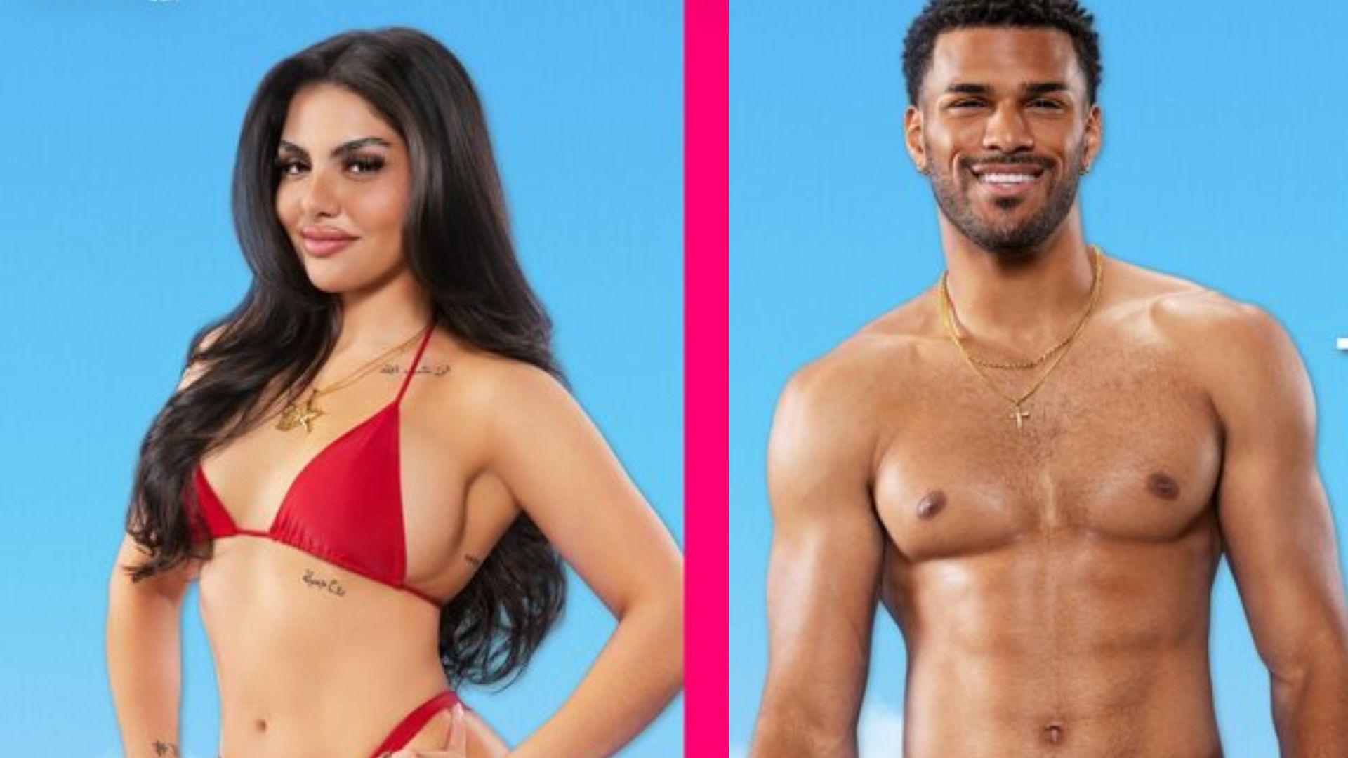 Huda and Jeremiah from Love Island USA (image via Peacock/NBC)