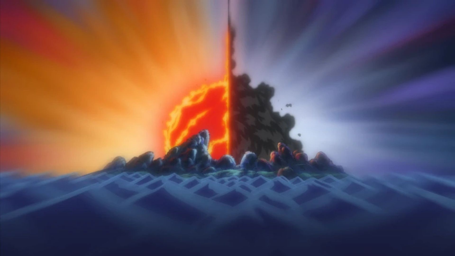 The Duel on Banaro Island as seen in the One Piece anime 