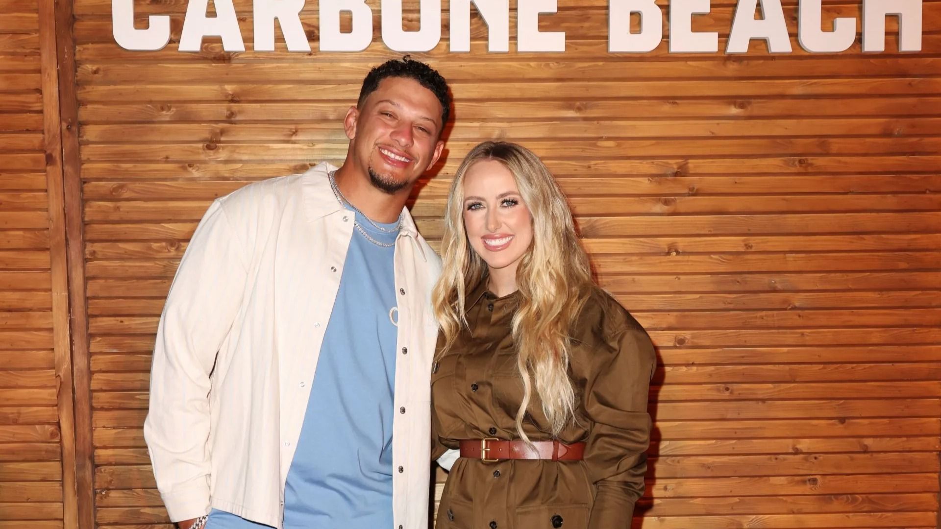 Patrick Mahomes and Brittany Mahomes attend Amex x CARBONE BEACH 2025 - Source: Getty