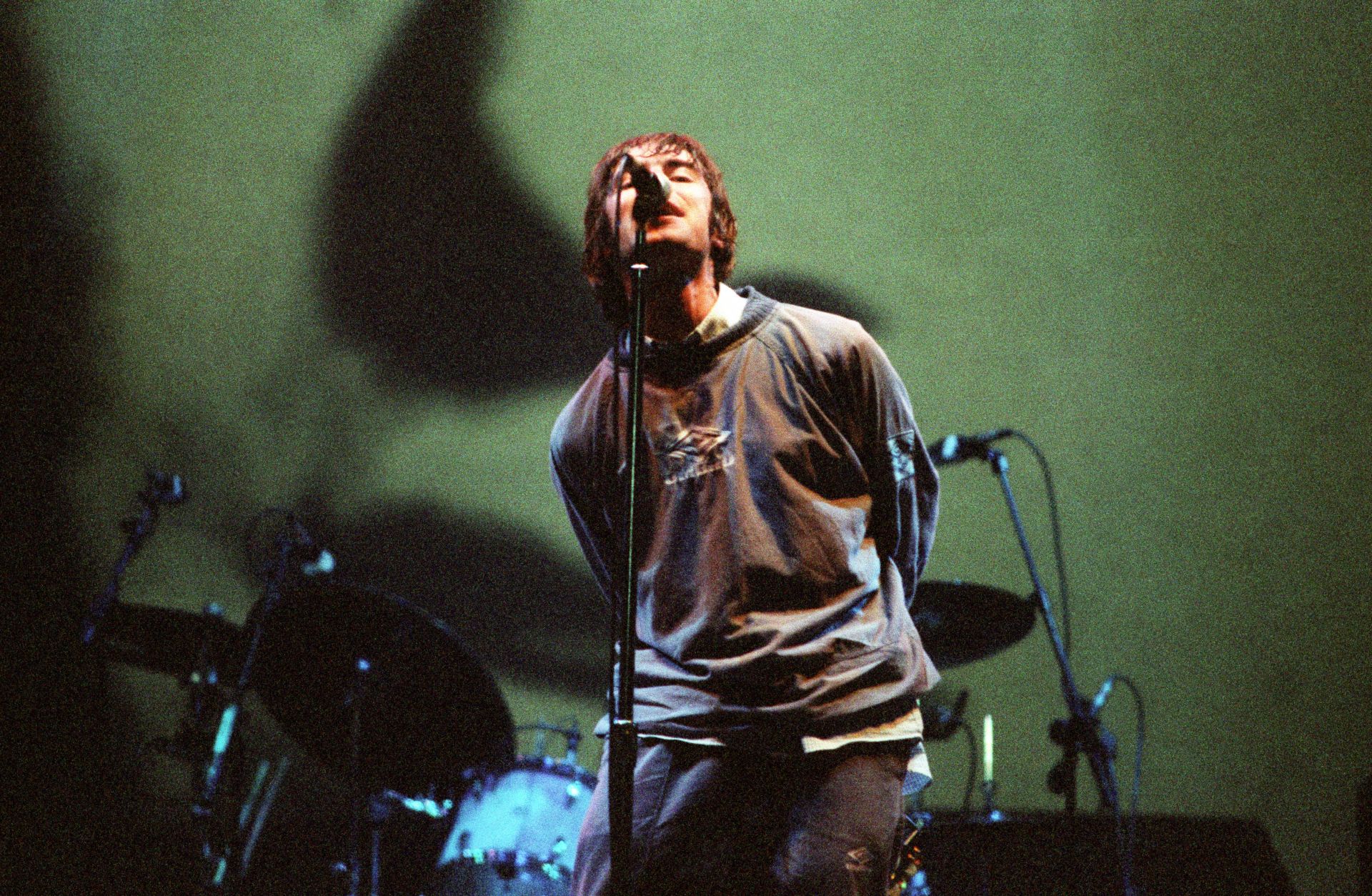 Oasis Perform At Maine Road Stadium Manchester In 1996 - Source: Getty