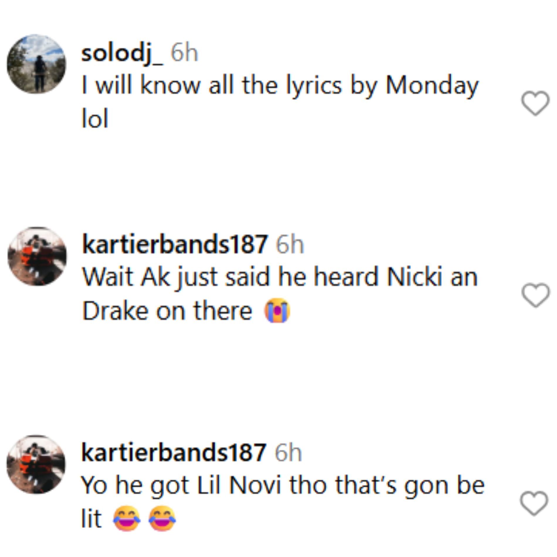 Fans react to the Tha Carter VI tracklist. (Image via Instagram/@liltunechi)