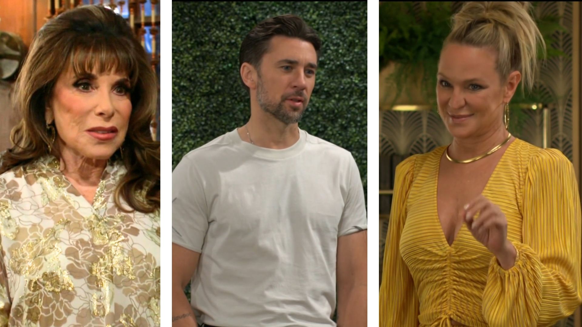Esther (Kate Linder), Cane (Billy Flynn), and Sharon (Sharon Case) all had moments this week on The Young and the Restless | Image: CBS