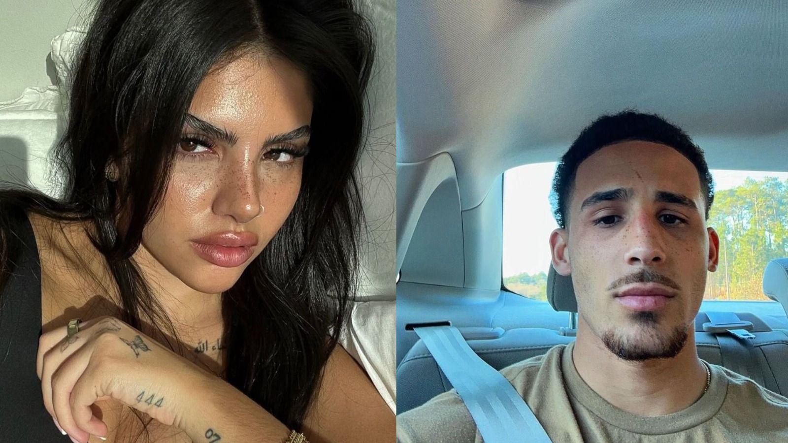 Huda Mustafa and Noah Sheline. Image via official Instagram handles for both Sheline and Mustafa..