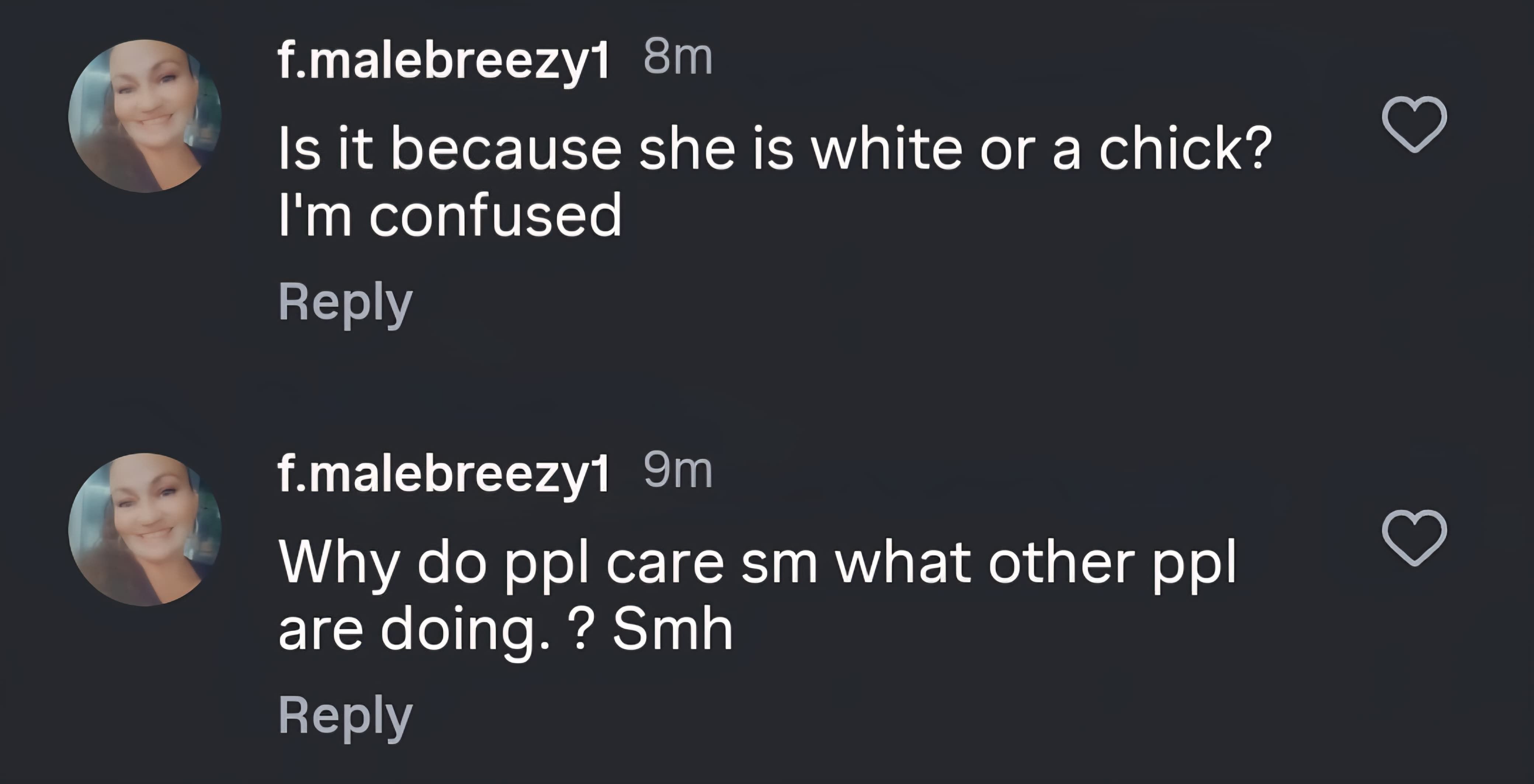 Instagram user&#039;s comment on Brown&#039;s video [via Instagram/@theneighborhoodtalk]