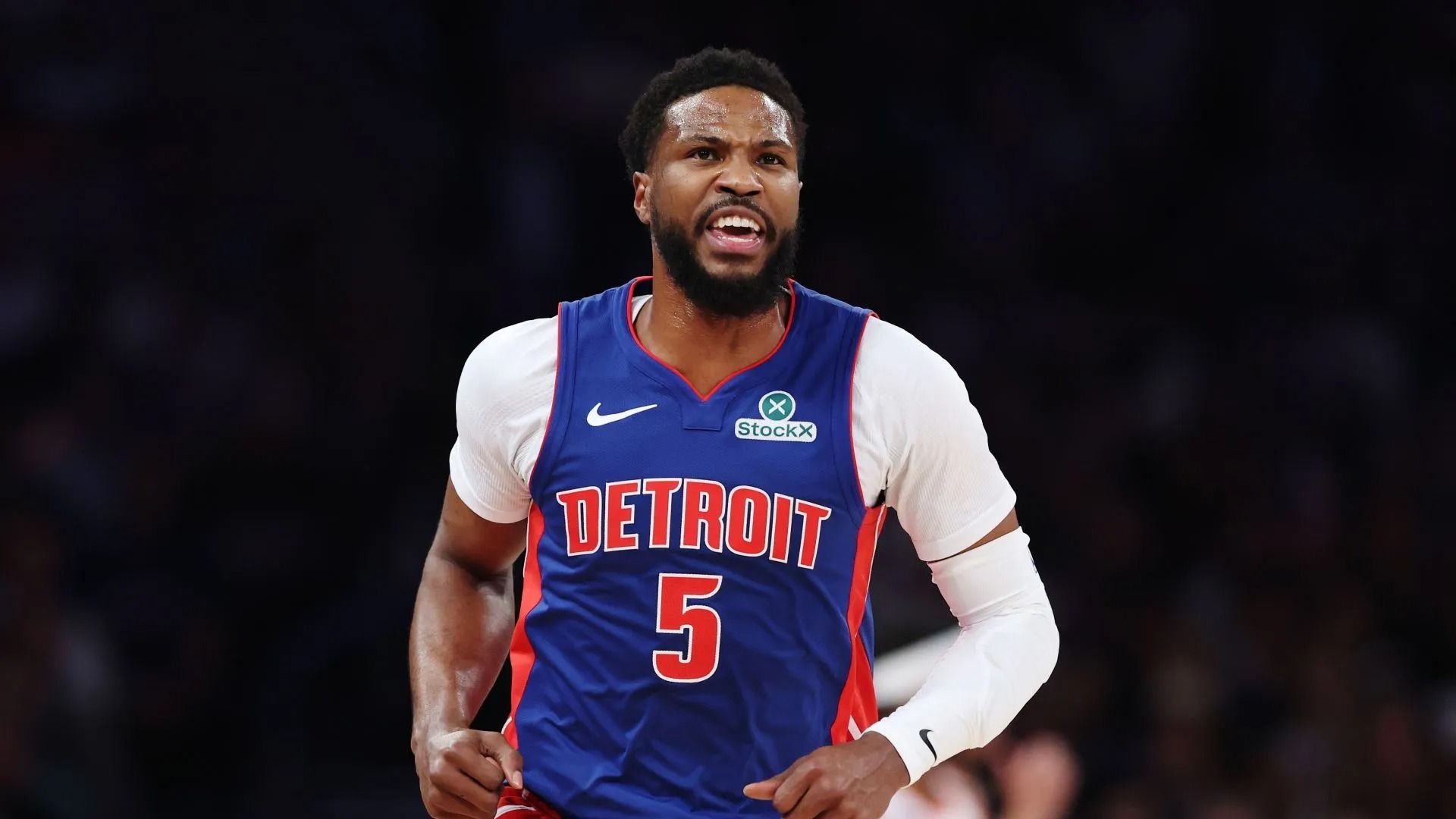  Malik Beasley in action in Game Five of the Eastern Conference First Round NBA Playoffs against the New York Knicks - Source: Getty