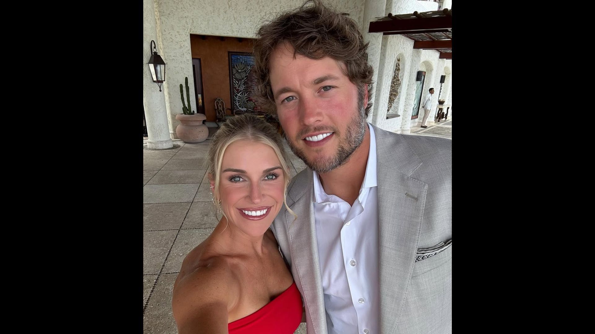 Matthew Stafford &amp; Kelly Stafford (Image via Instagram/@kbstafford89)