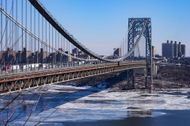 Hudson River partially frozen. (Image via Getty)
