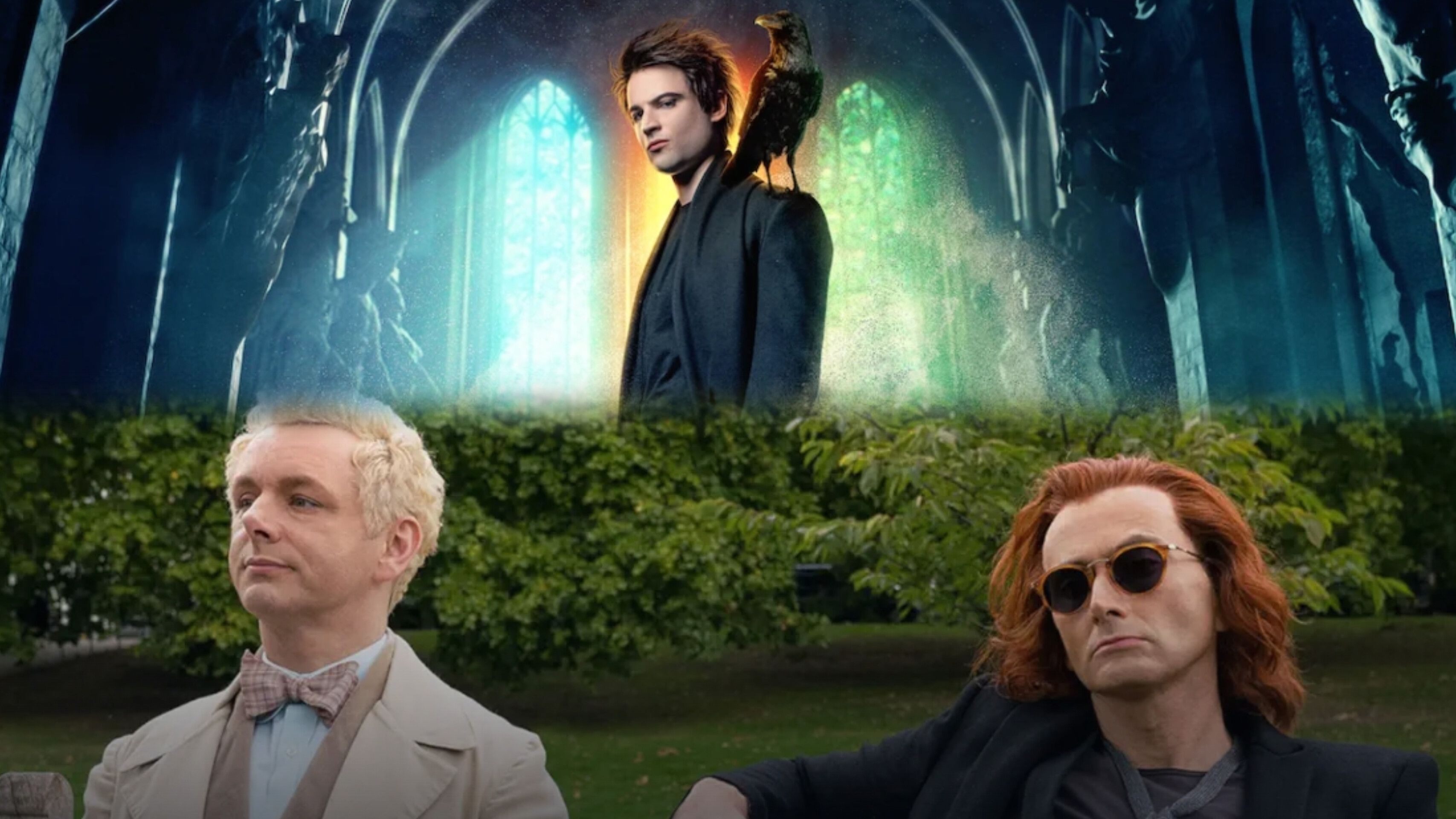 The Sandman and Good Omens (image via Prime video and Netflix) 