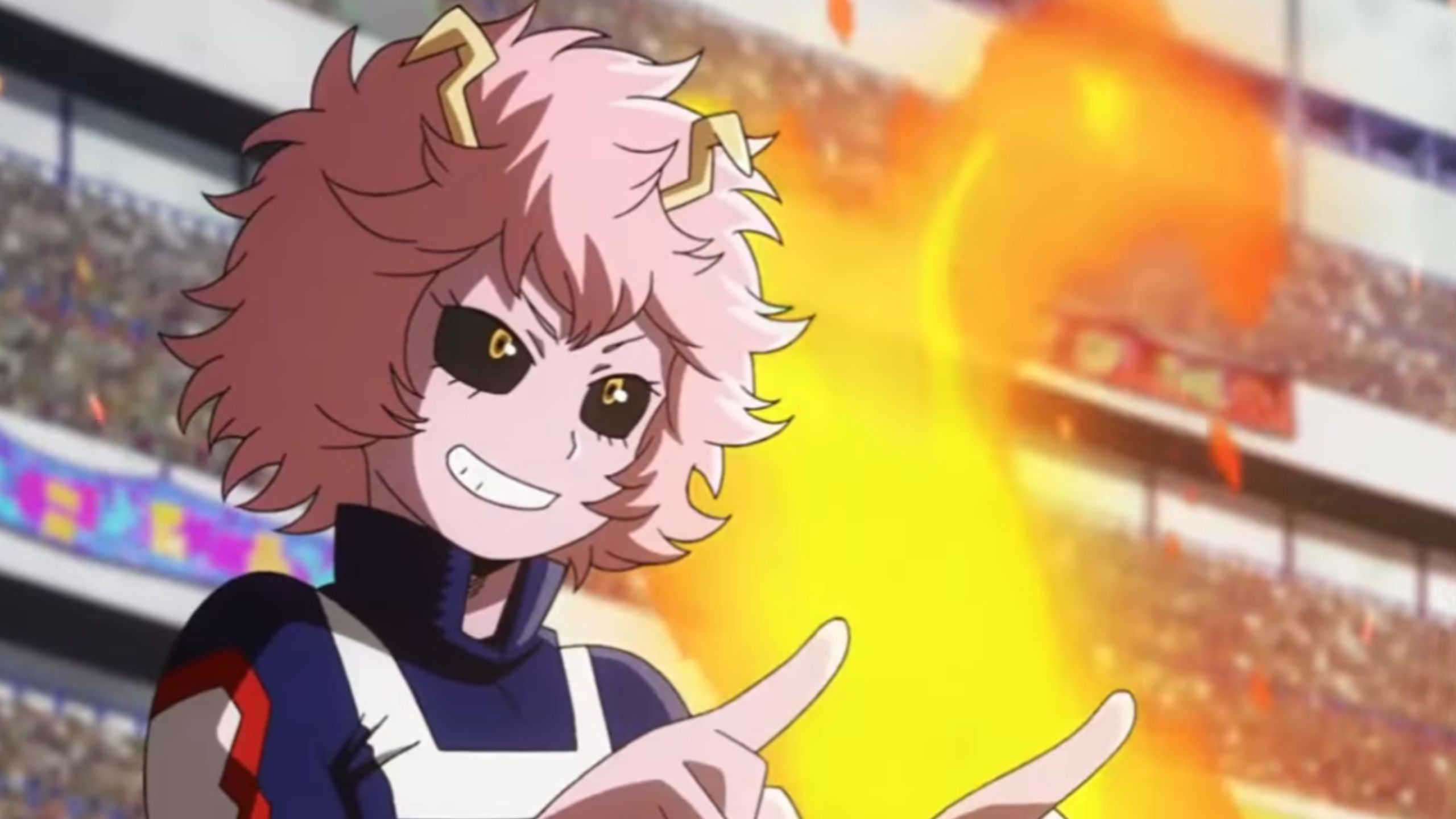 Mina Ashido&#039;s smirk (Image Source: Studio Bones)