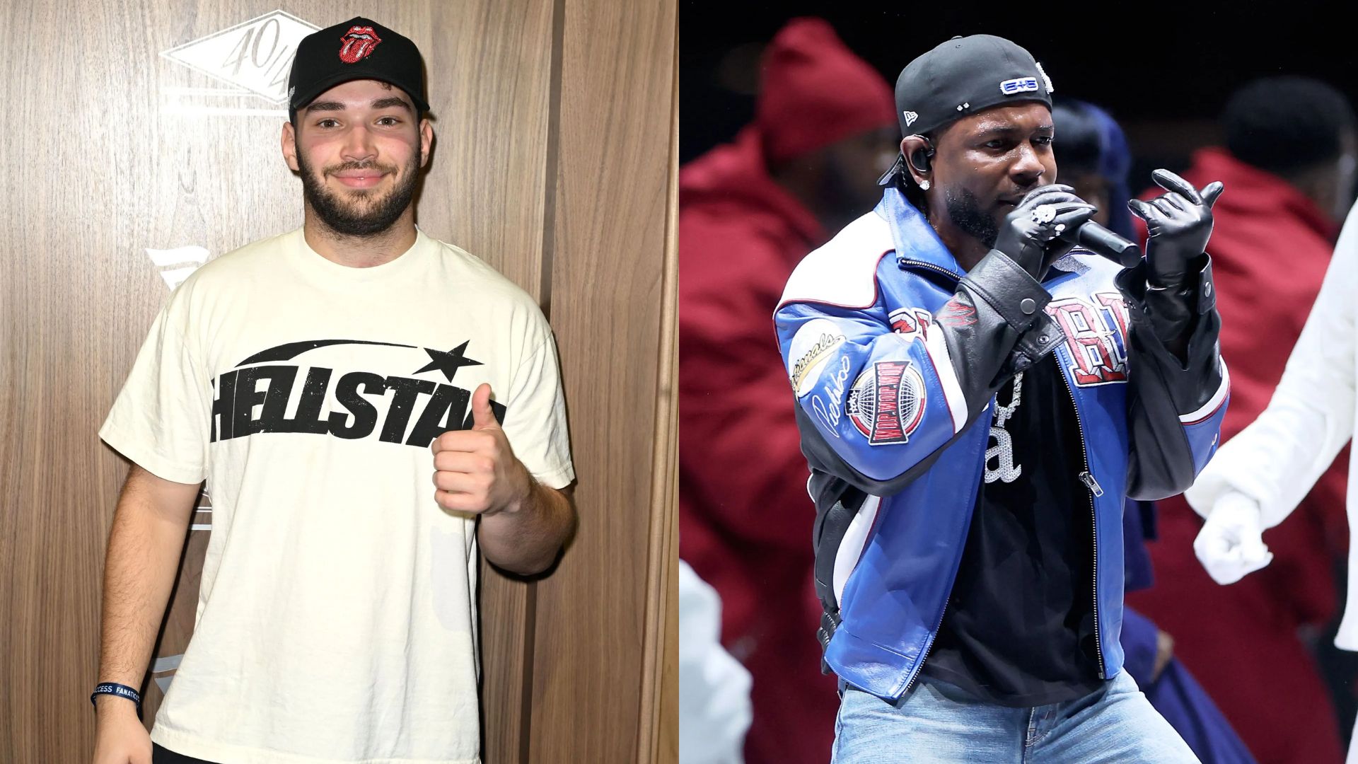 Adin Ross and Kendrick Lamar (Images via Getty)
