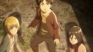 Eren, Armin and Mikasa as seen in anime (Image credit: Wit Studio)