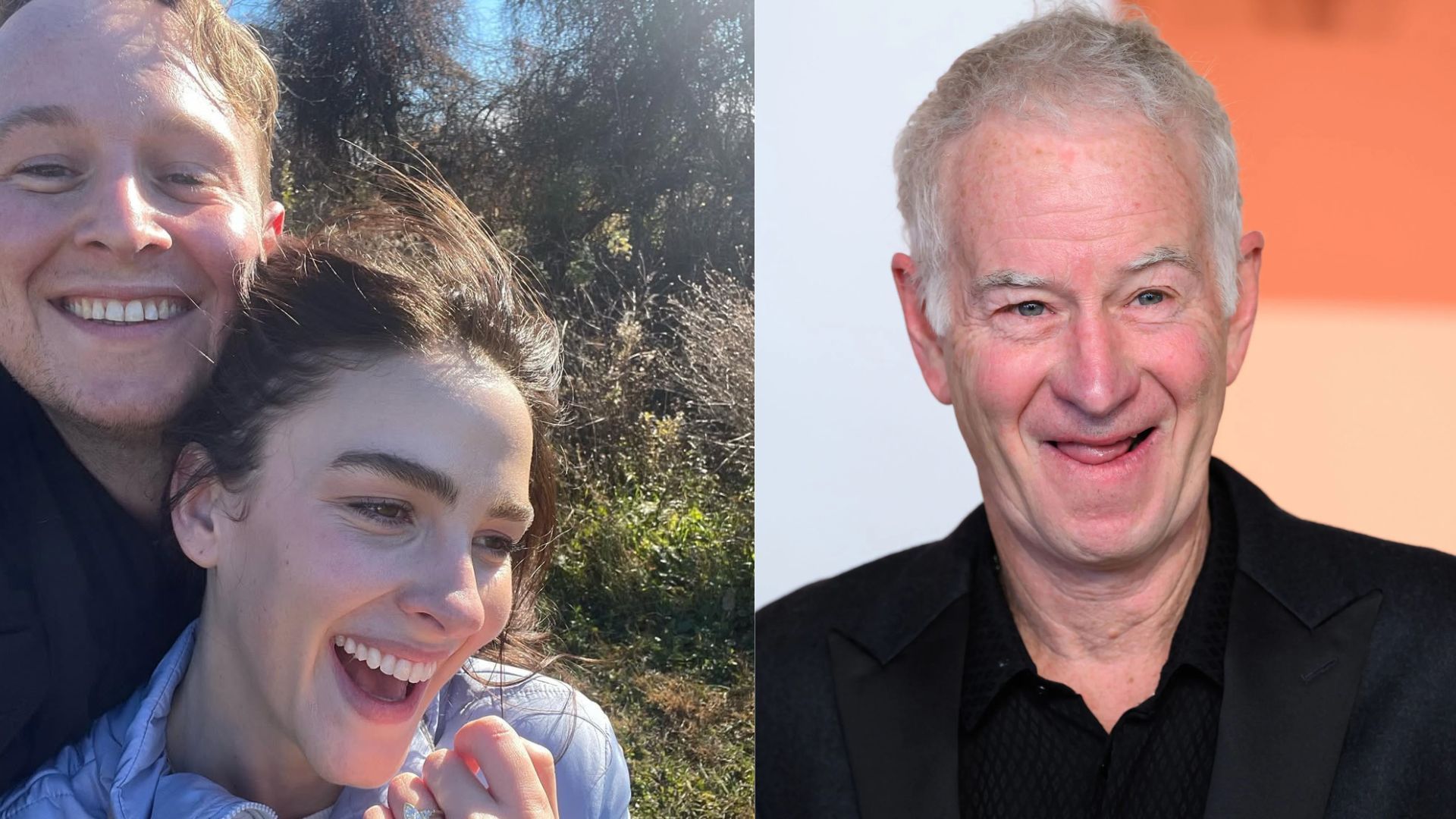 (L) Kevin McEnroe and Fern Cozine (R) John McEnroe (Images via Instagram/@ferncozine and Getty)