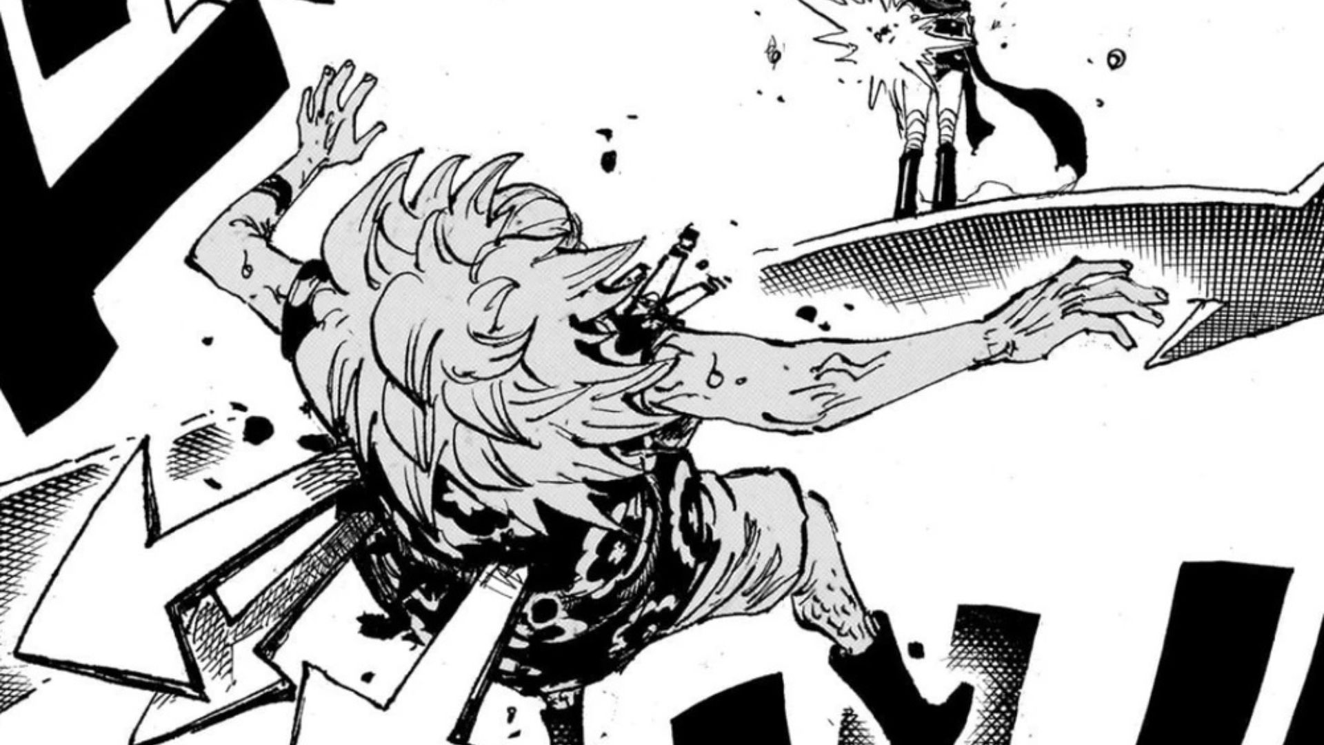 Gaban attacked by Gunko as seen in the One Piece manga 