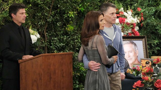 Hope and Bo make an appearance at John's Days of our Lives funeral | Image: JPI