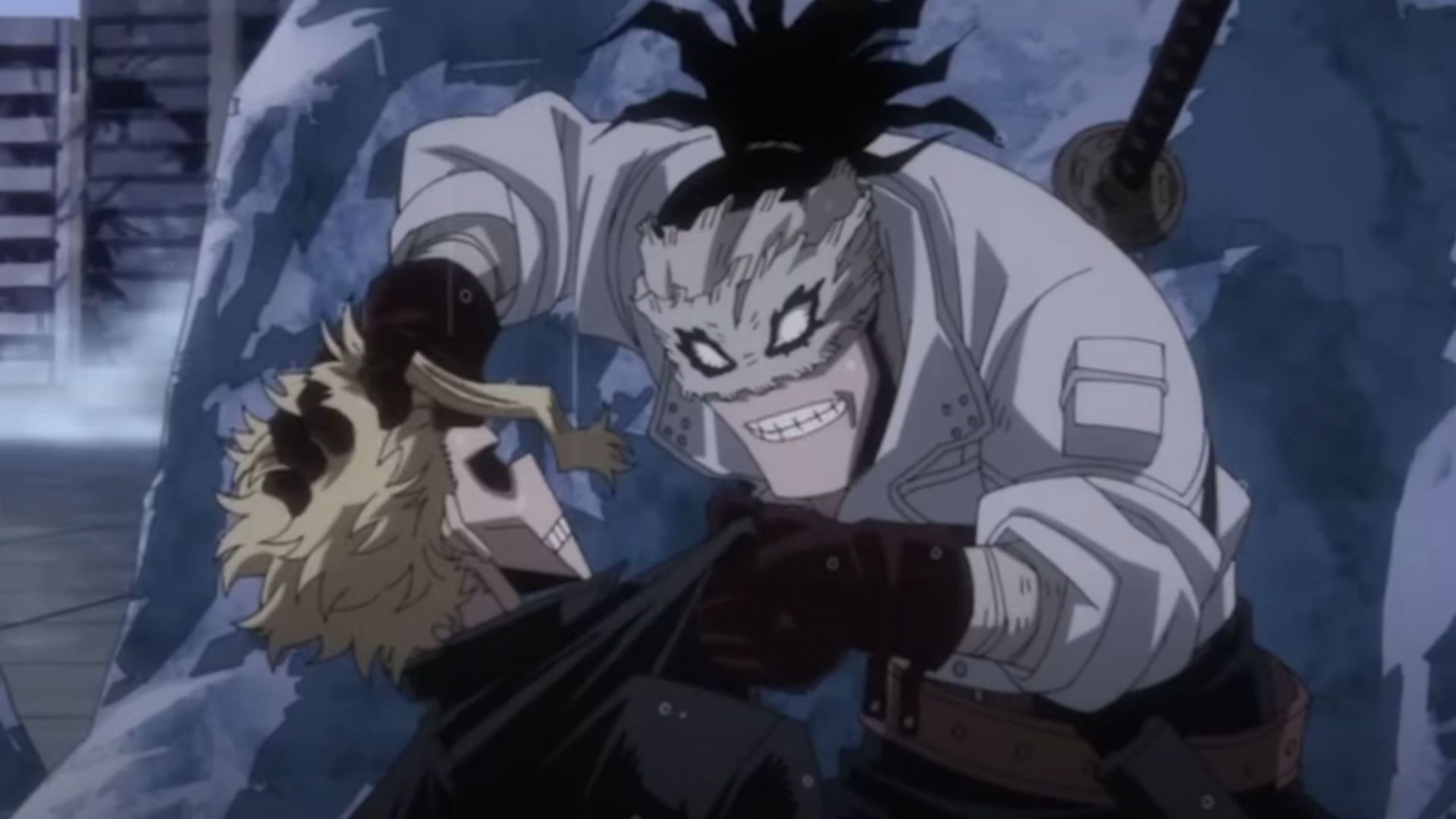 Stain lecturing All Might about his ever-smiling face 