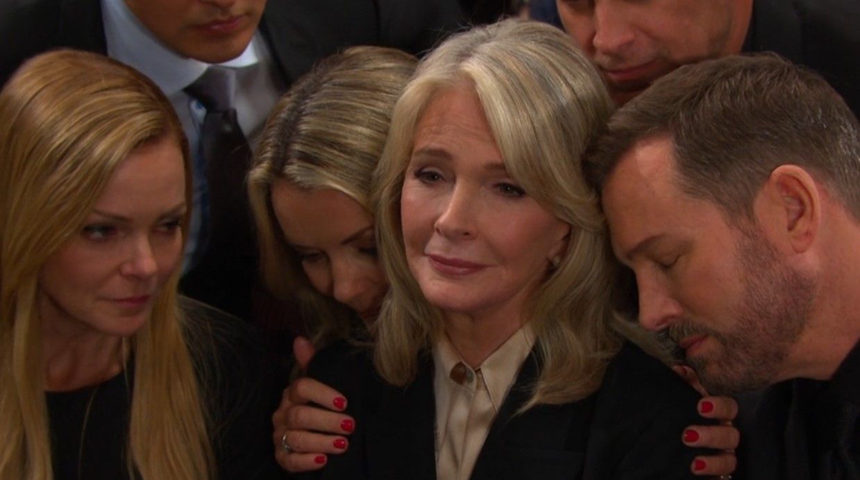Marlena (Deidre Hall) received comfort from her family. \Image: Peacock