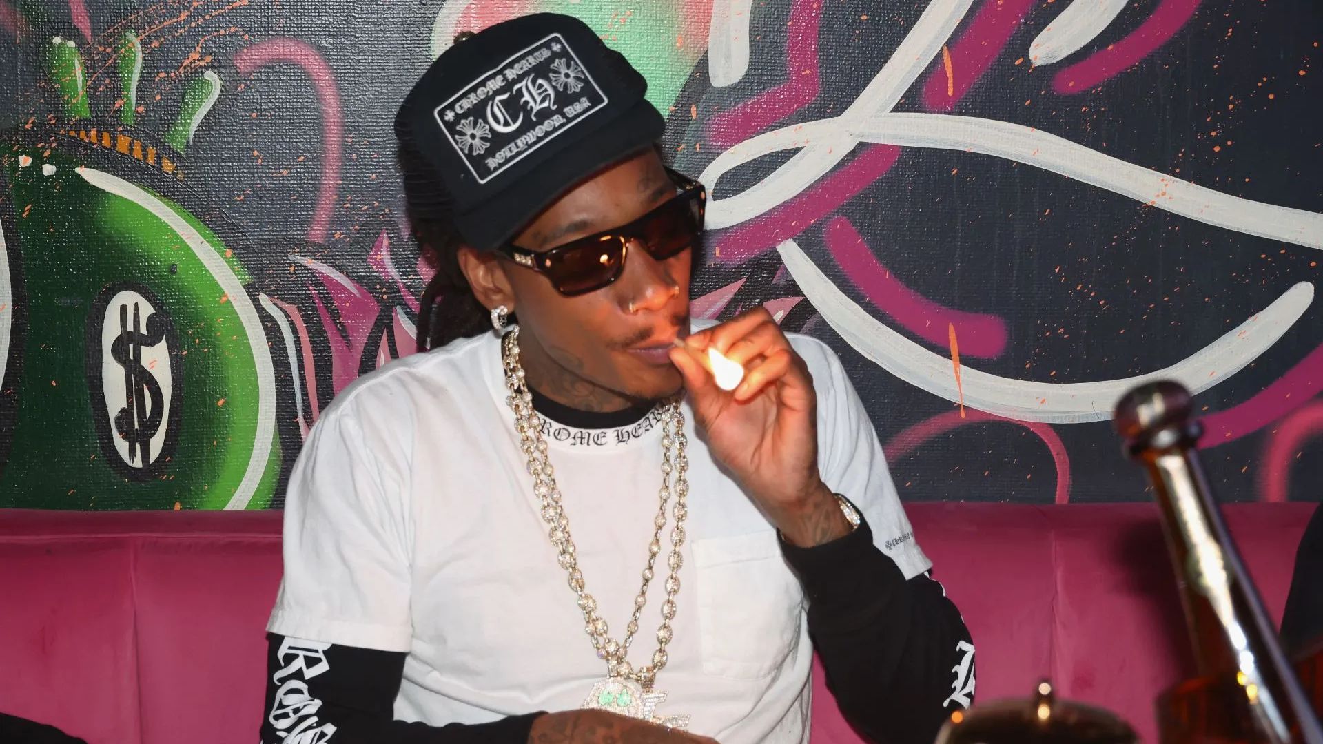 Wiz Khalifa smoking (Getty via Soap Central CMS - Resized on Canva)