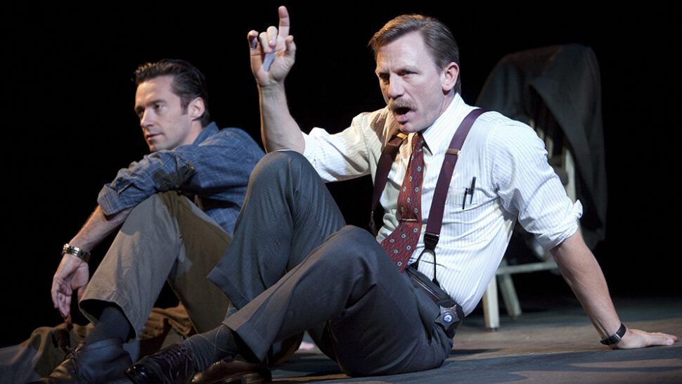 Hugh Jackman and Daniel Craig star in Keith Huff&#039;s two-character police drama, A Steady Rain. (Image via Instagram/@HamptonTheatreC)