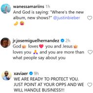 The internet reacts to Justin's post. (Image via Instagram/@justinbieber)