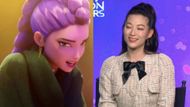 Arden Cho as RUMI | Image via @Youtube/Netflix and @Youtube/Mama'sGeeky
