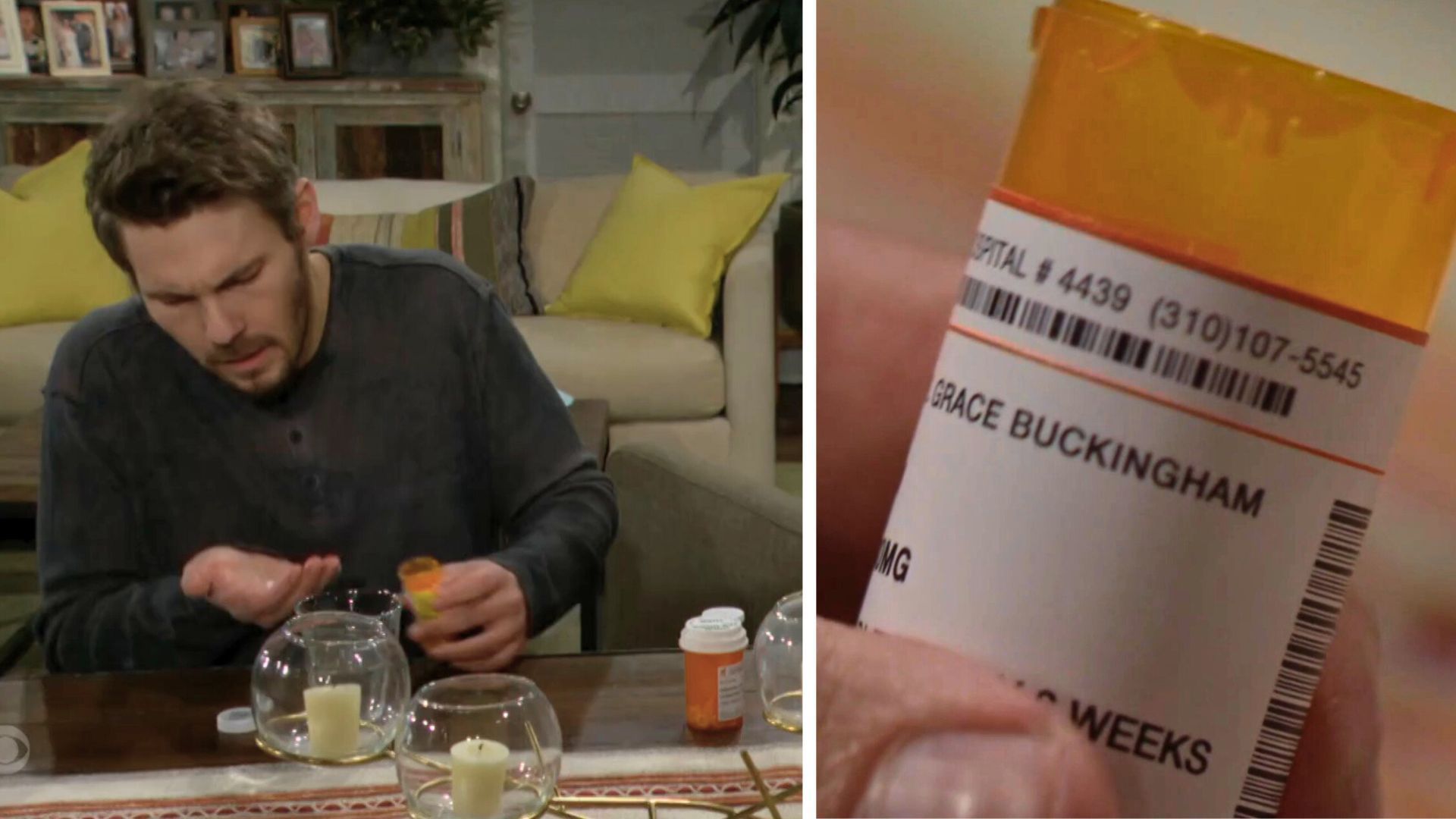 Liam takes his medication on The Bold and the Beautiful. | Image: CBS