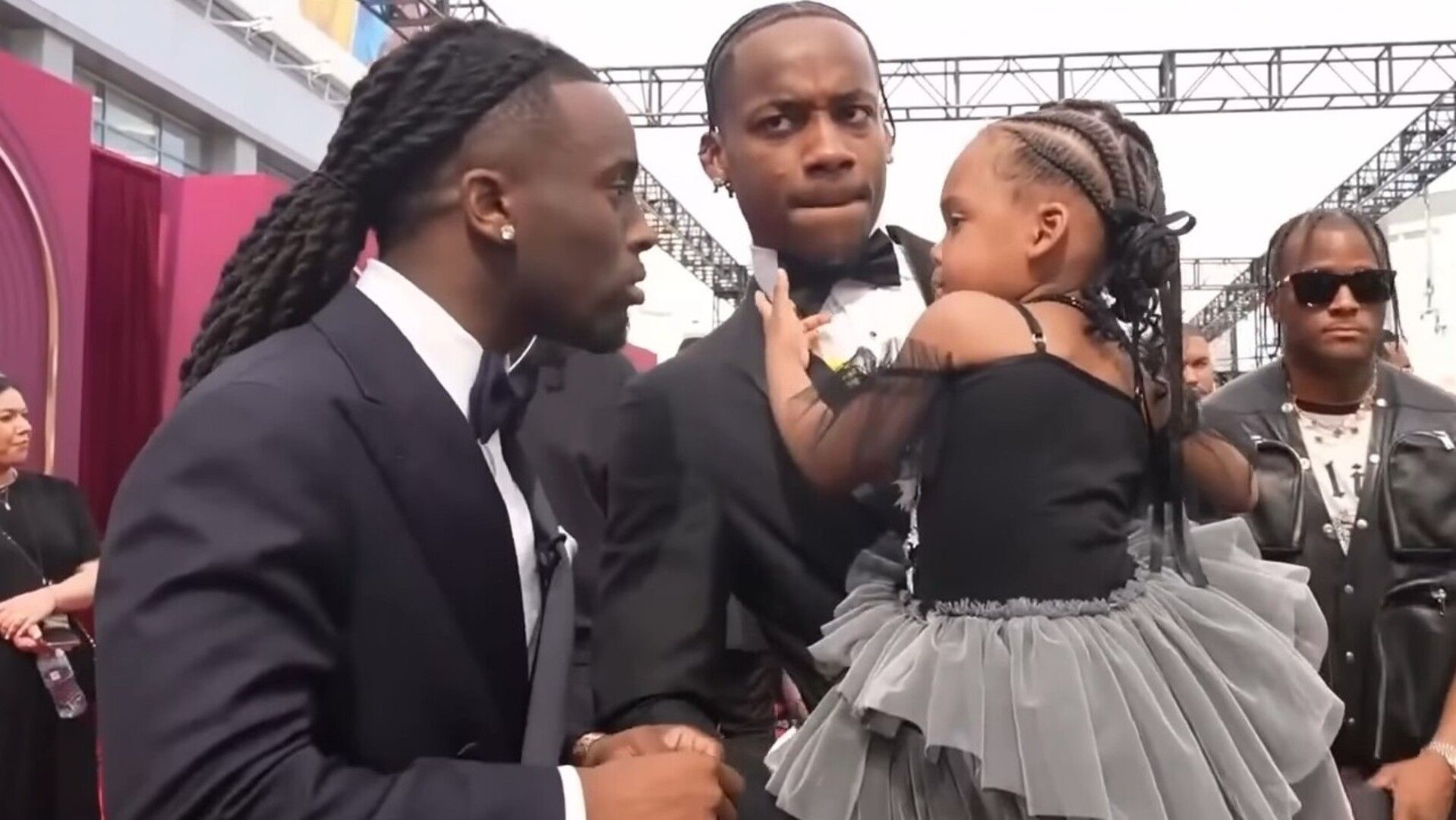 Kai Cenat with Tylil James and his niece Sage at the 2025 BET Awards red carpet (Image via YouTube/Kai Cenat Live)