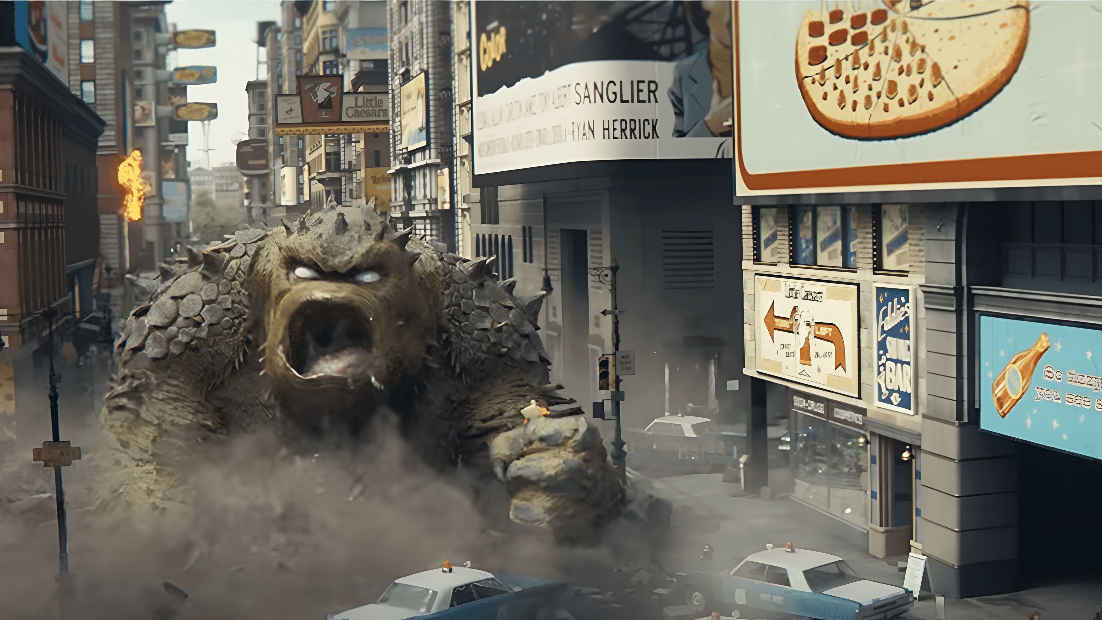 First look at Giganto in Fantastic Four: First Steps TV Spot (Via. Little Caesars Pizza, YouTube)