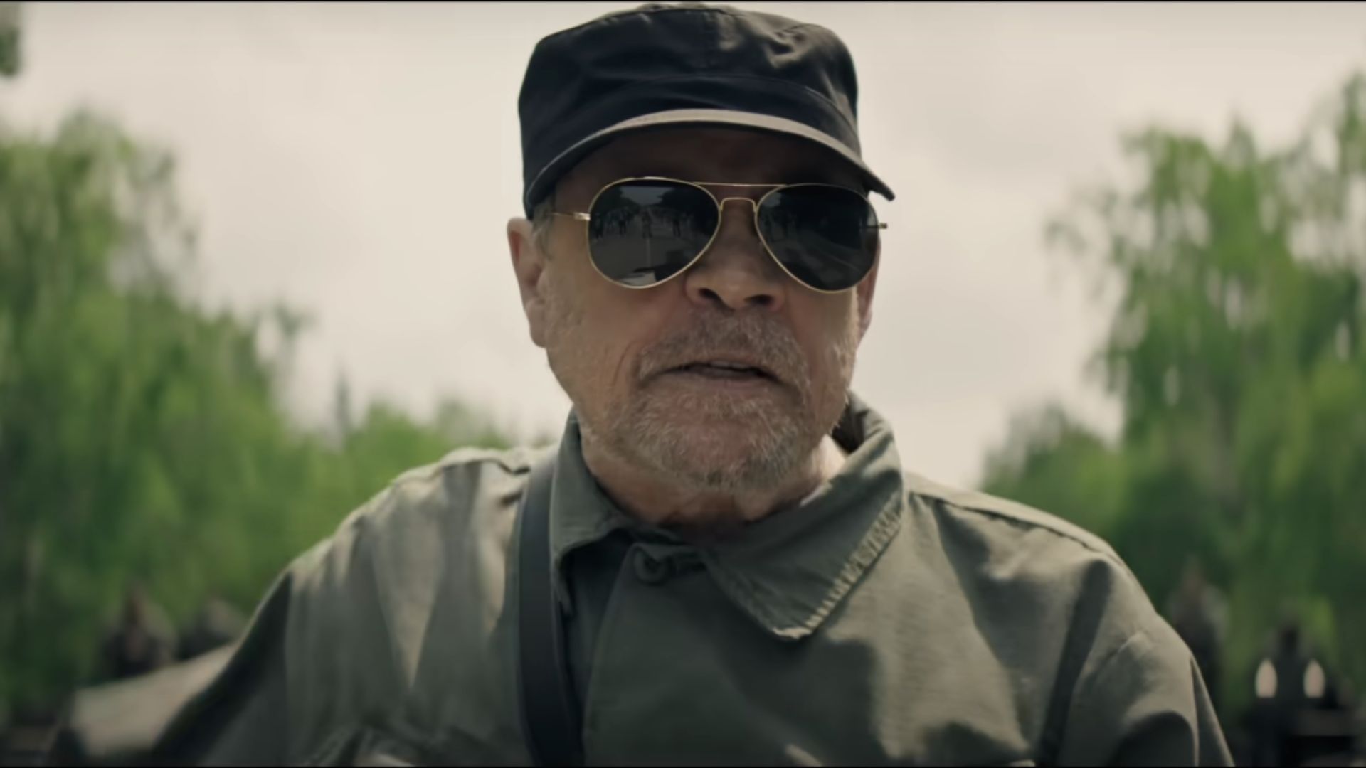 Mark Hamill as the Major in The Long Walk | Image Via: Lionsgate Movies
