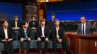 BTS and Stephen Colbert in The Late Show with Stephen Colbert | Image via CBS Broadcasting Inc.