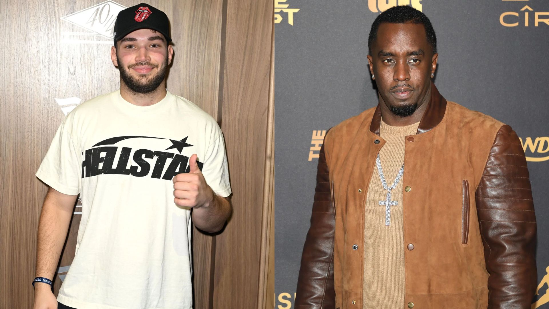 Adin Ross and Diddy (Images via Getty)