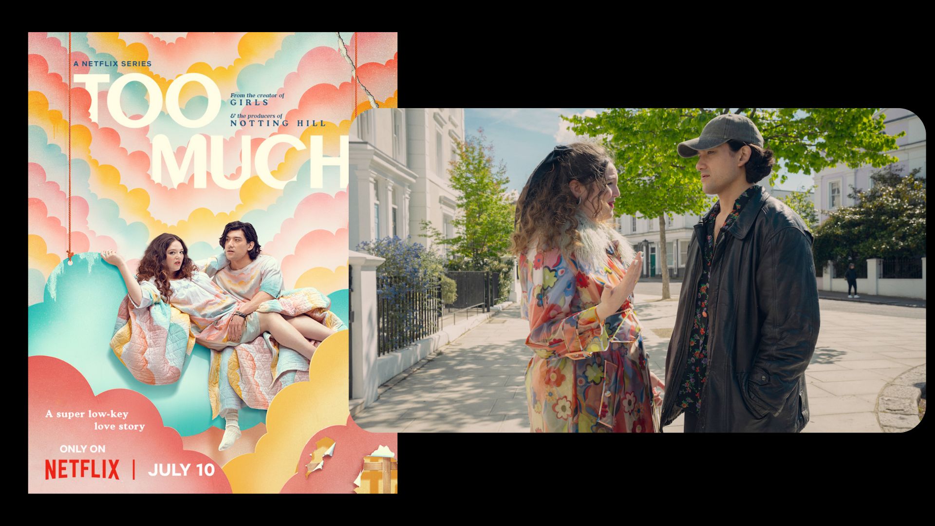 Poster + Scene from Too Much | Image via: Netflix | Collage by: Beagtrix Kondo of Soap Central