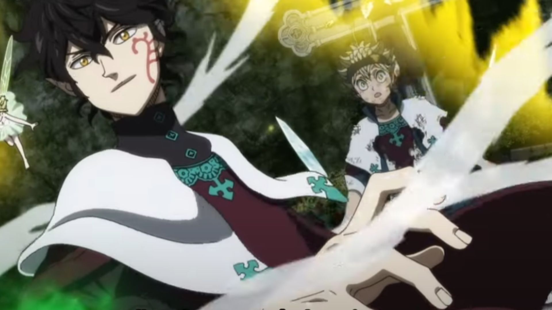 Yuno regains his memory and saves Asta from other elves (Image Source: Studio Pierrot)