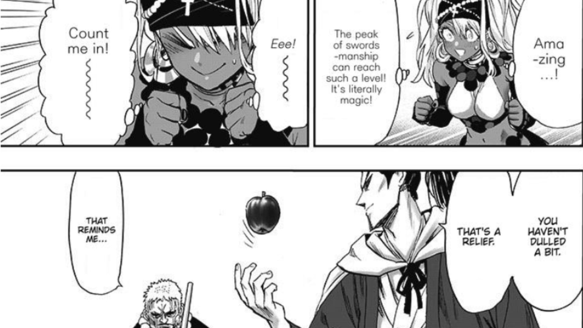 Yuta is impressed by Nichirin&#039;s swordsmanship (Image via Shueisha)