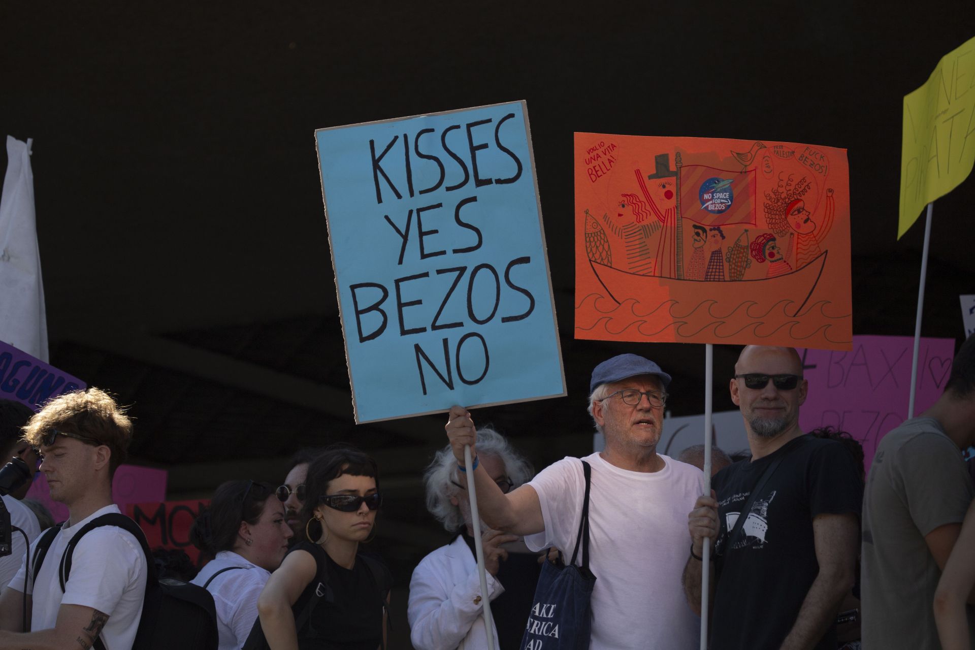 Venice activists call for &#039;No Bezos, No War&#039; march to protest billionaire&#039;s wedding - Source: Getty
