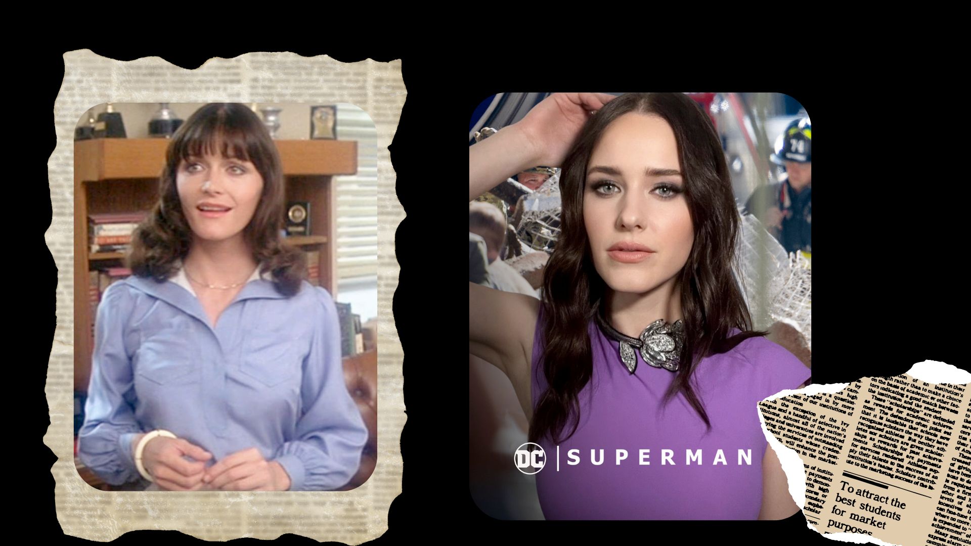 Margot Kidder and Rachel Brosnahan as Lois Lane | Images via: DC