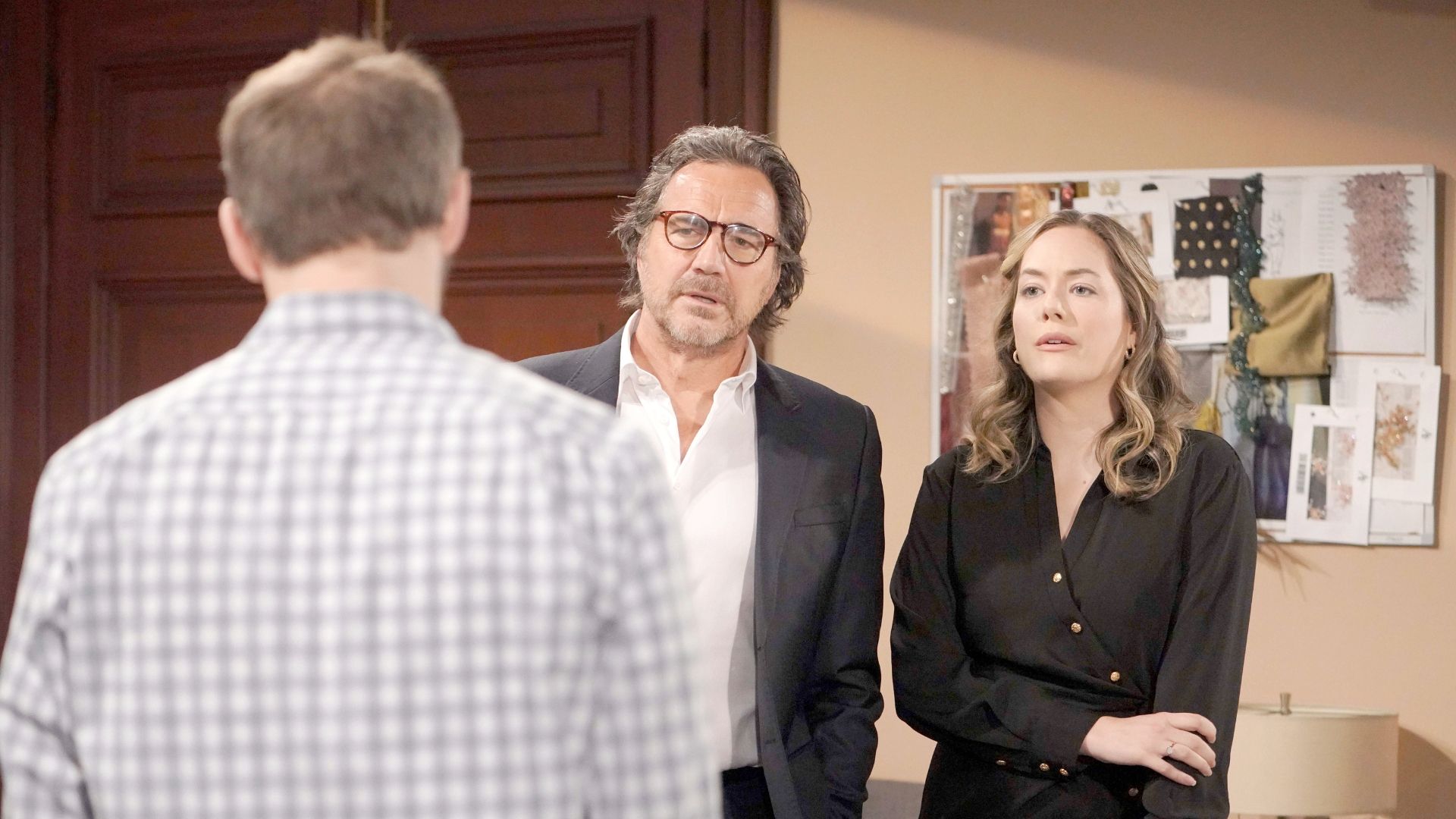 Liam shares his bad news with Hope and Ridge | Image: JPI