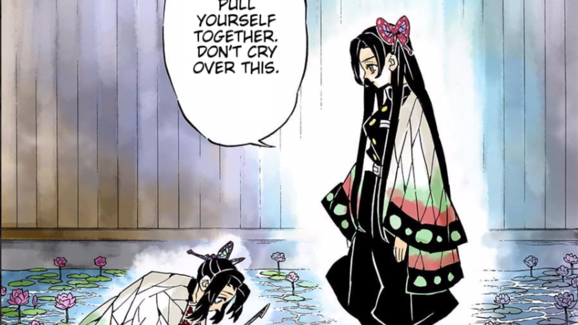Kanae emerges in front of Shinobu during the Infinity Castle arc (Image Source: VIZ)
