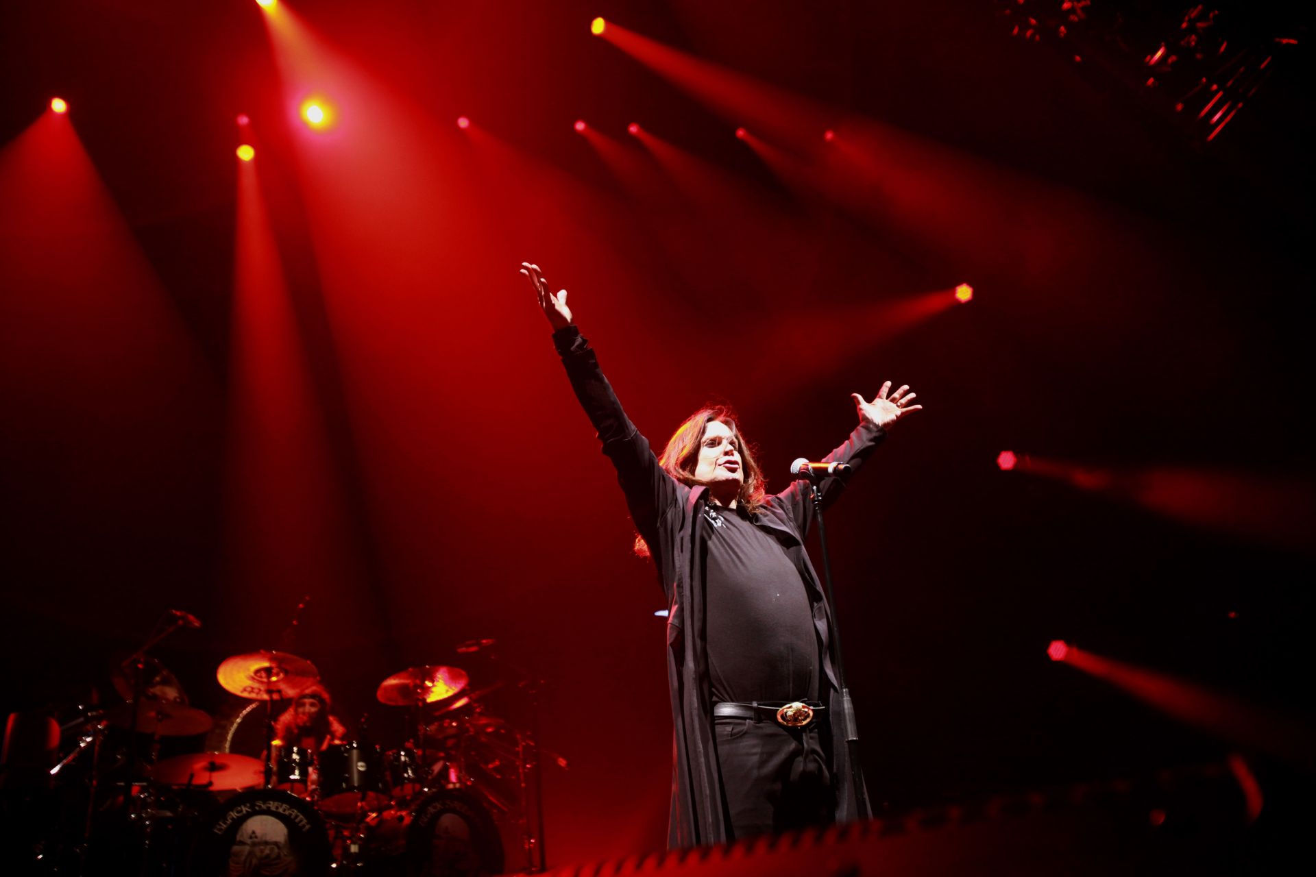 Heavy metal stalwarts Black Sabbath rocked the Los Angeles Sports Arena on Tuesday night. Ozzy Osbo - Source: Getty