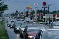 Traffic along U.S. Highway 412 in Springdale, Arkansas. (Image via Getty)