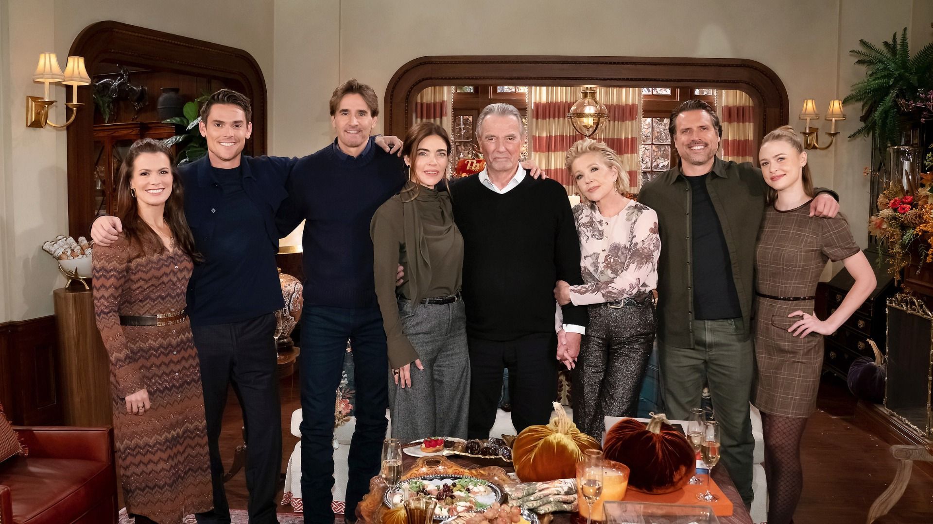 Victor (Eric Braeden) reunites his family shown here in happier times when Cole (J. Eddie Peck) was alive on The Young and the Restless | Image: JPI