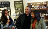 US President Barack Obama goes shopping during Small Business Saturday - Source: Getty