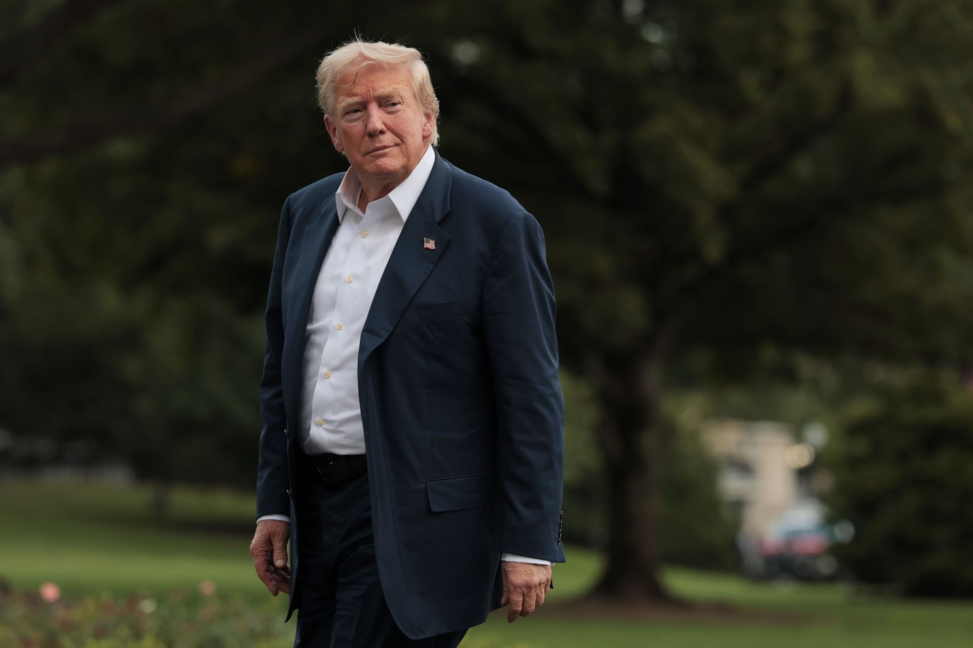 President Trump Returns To The White House From Scotland - Source: Getty