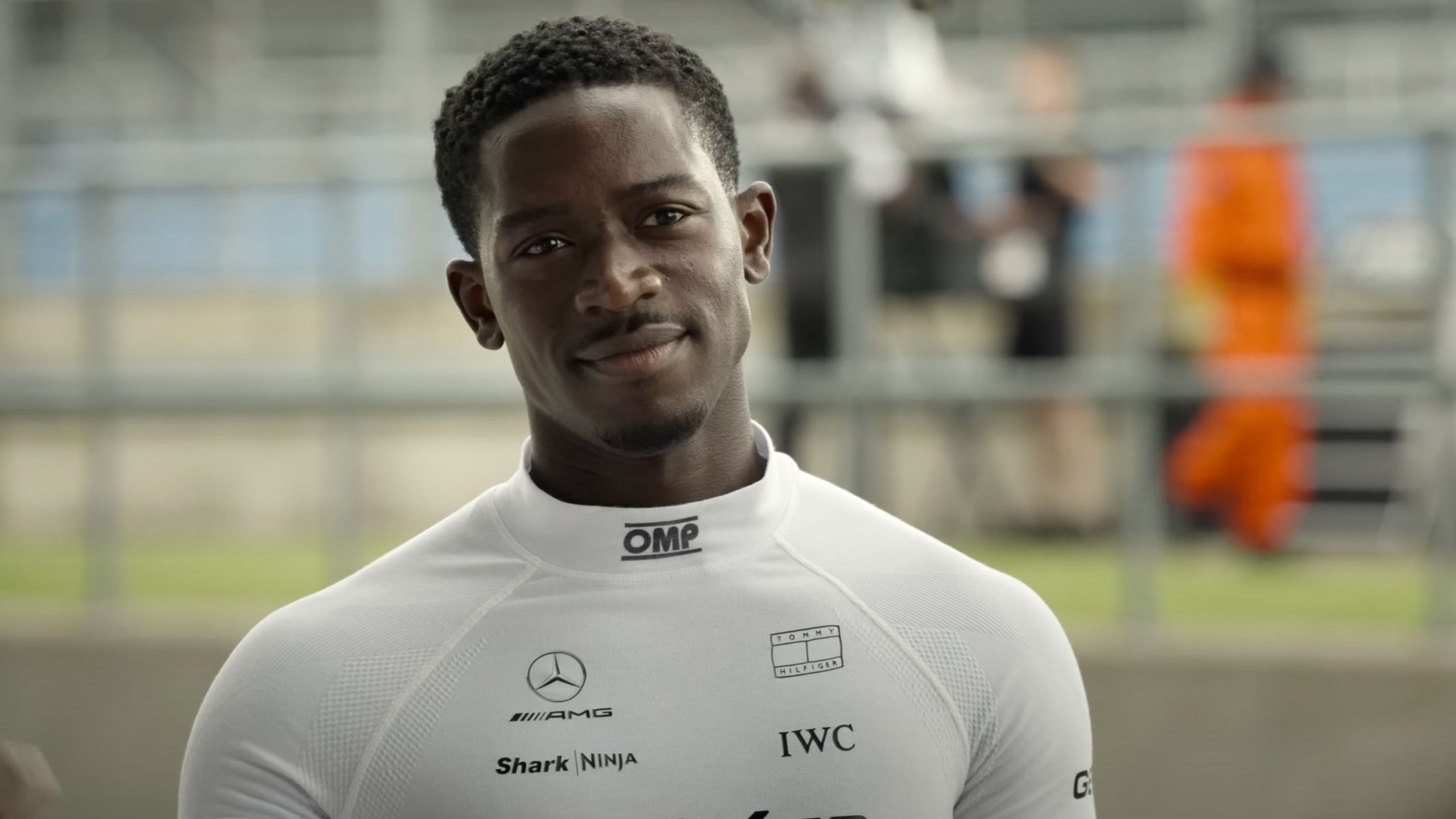 Damson Idris&rsquo;s Joshua Pearce wins in the F1 alternate ending (Image via YouTube/Warner Bros.)