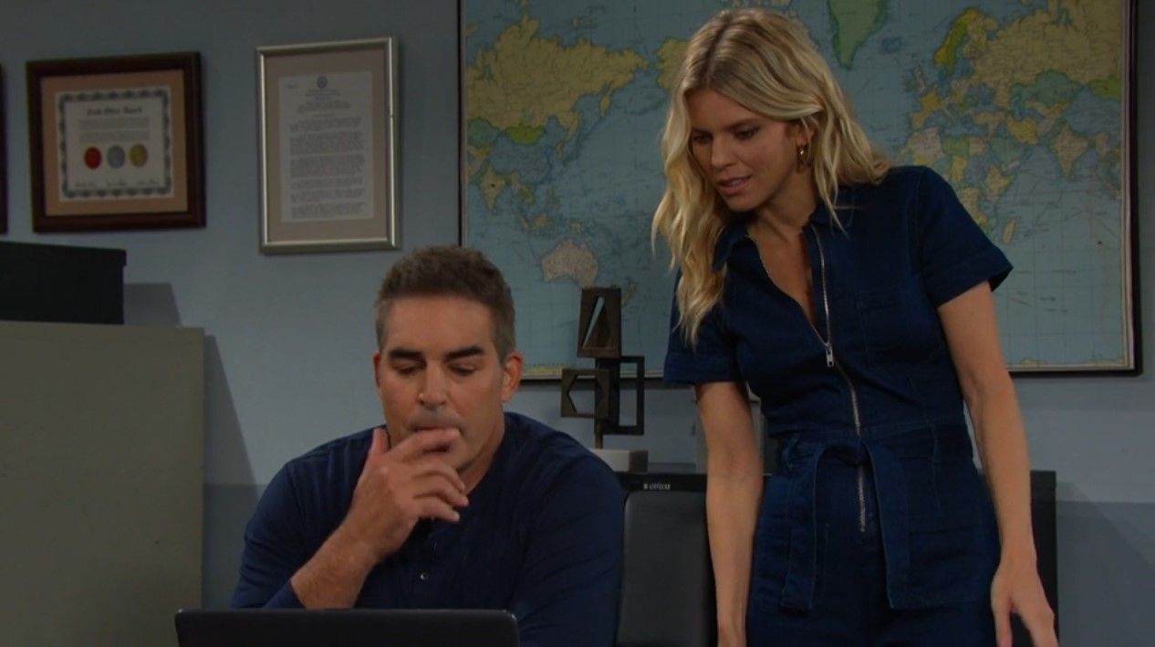 Cat (AnnaLynne McCord) and Rafe (Galen Gering), aka Kelly and James, set their goal. \Image: Peacock