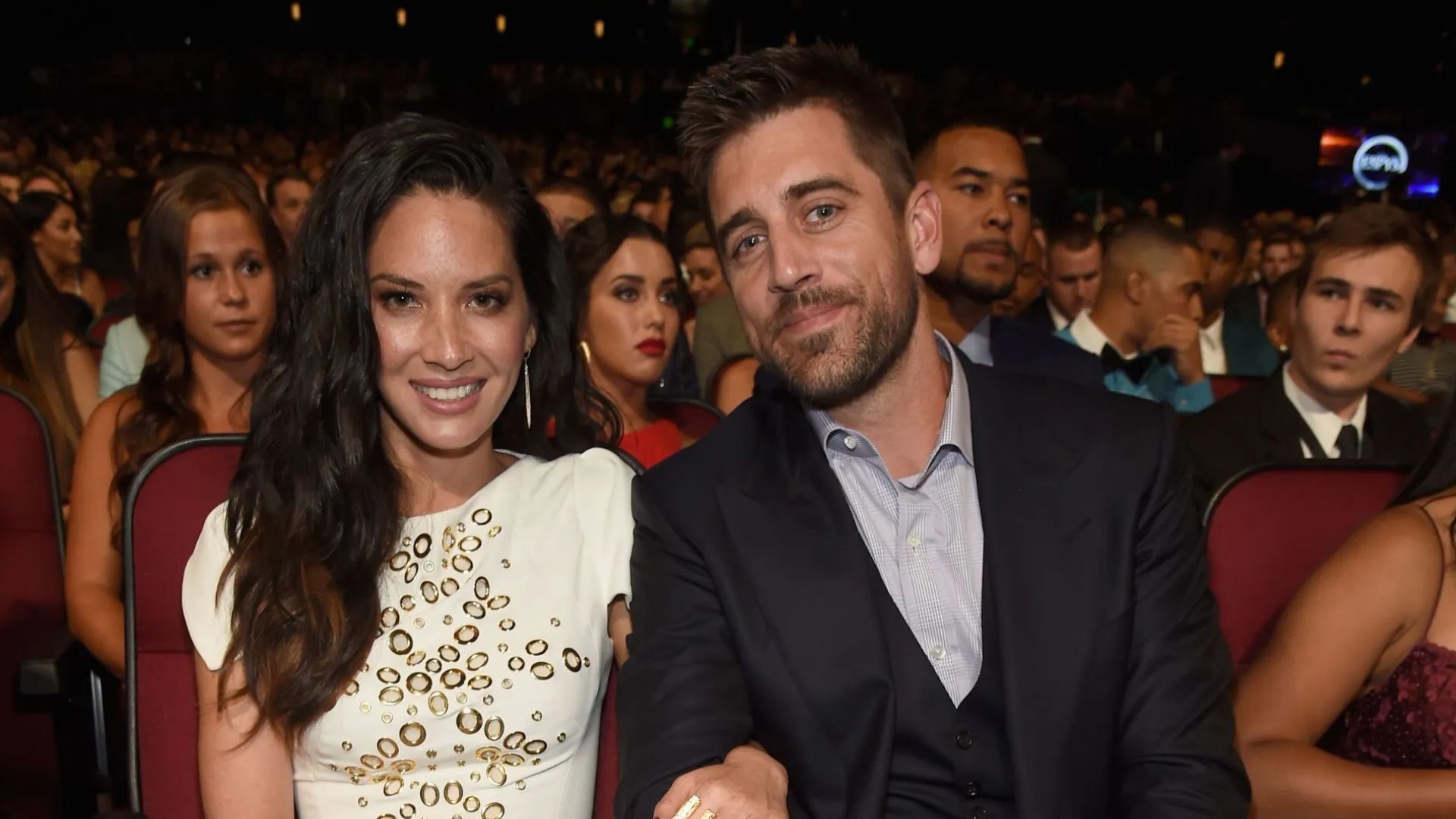 Aaron Rodgers &amp; Olivia Munn - Source: Photo by Kevin Mazur/Getty Images