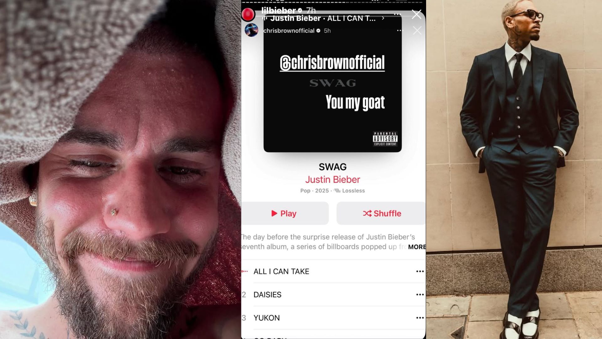  Justin Bieber responds as Chris Brown shows support for his latest album &lsquo;SWAG&rsquo;