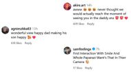 Multiple happy comments by users on Bieber's Post (Instagram@lilbieber)