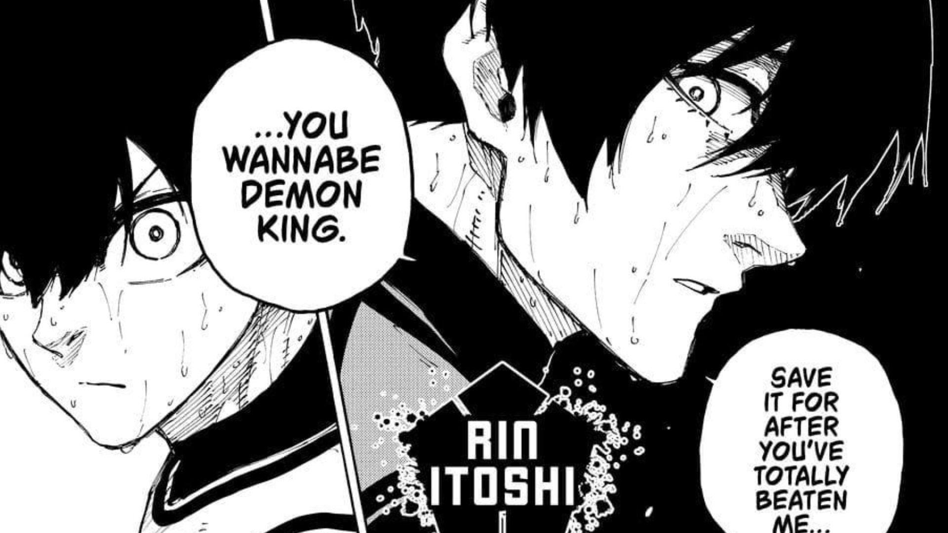 Rin and Isagi as seen in the manga 